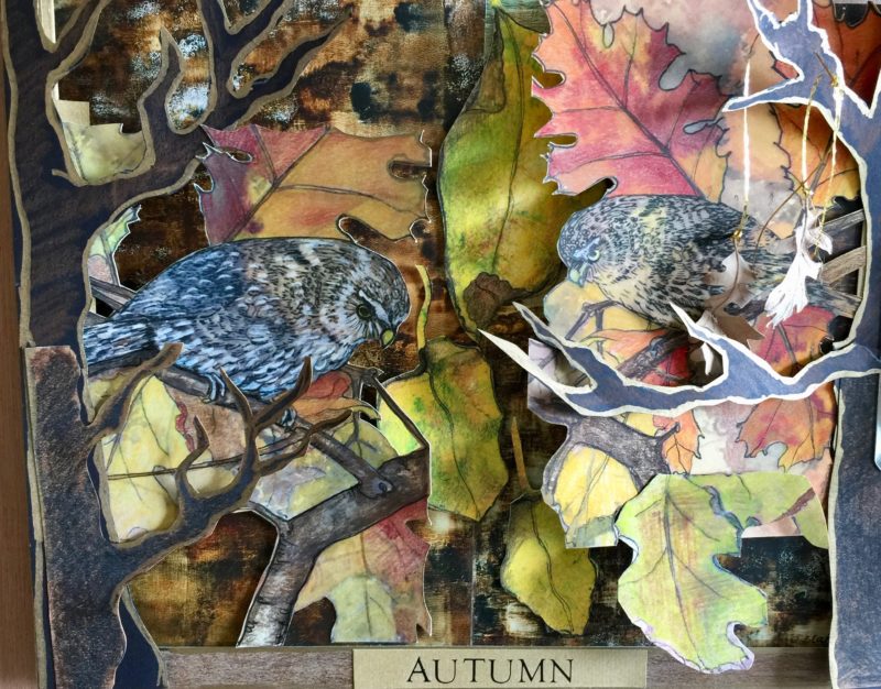 Autumn Pygmy Owls Handmade Book